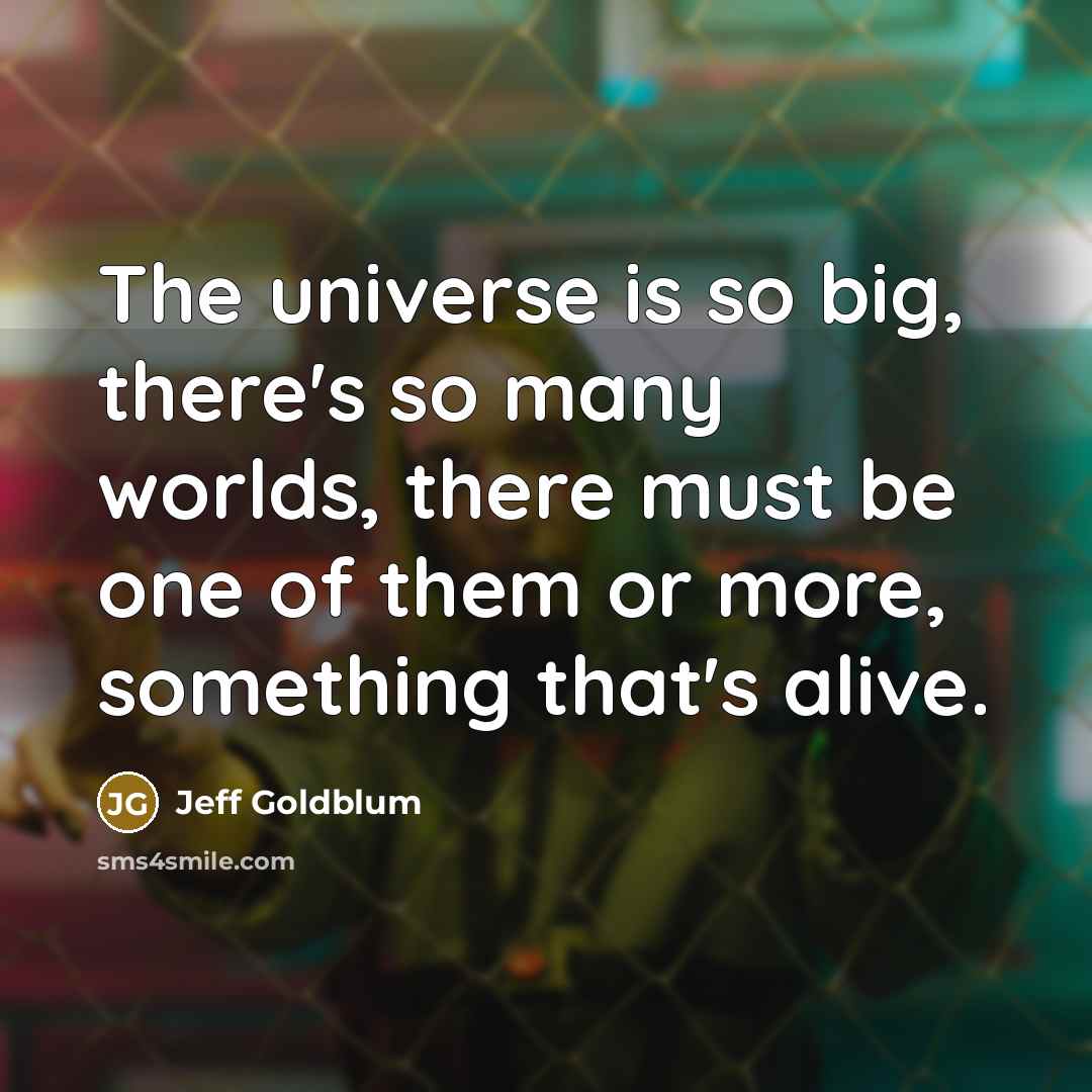 “The universe is so big, there's so many worlds, there…” quote by Jeff Goldblum