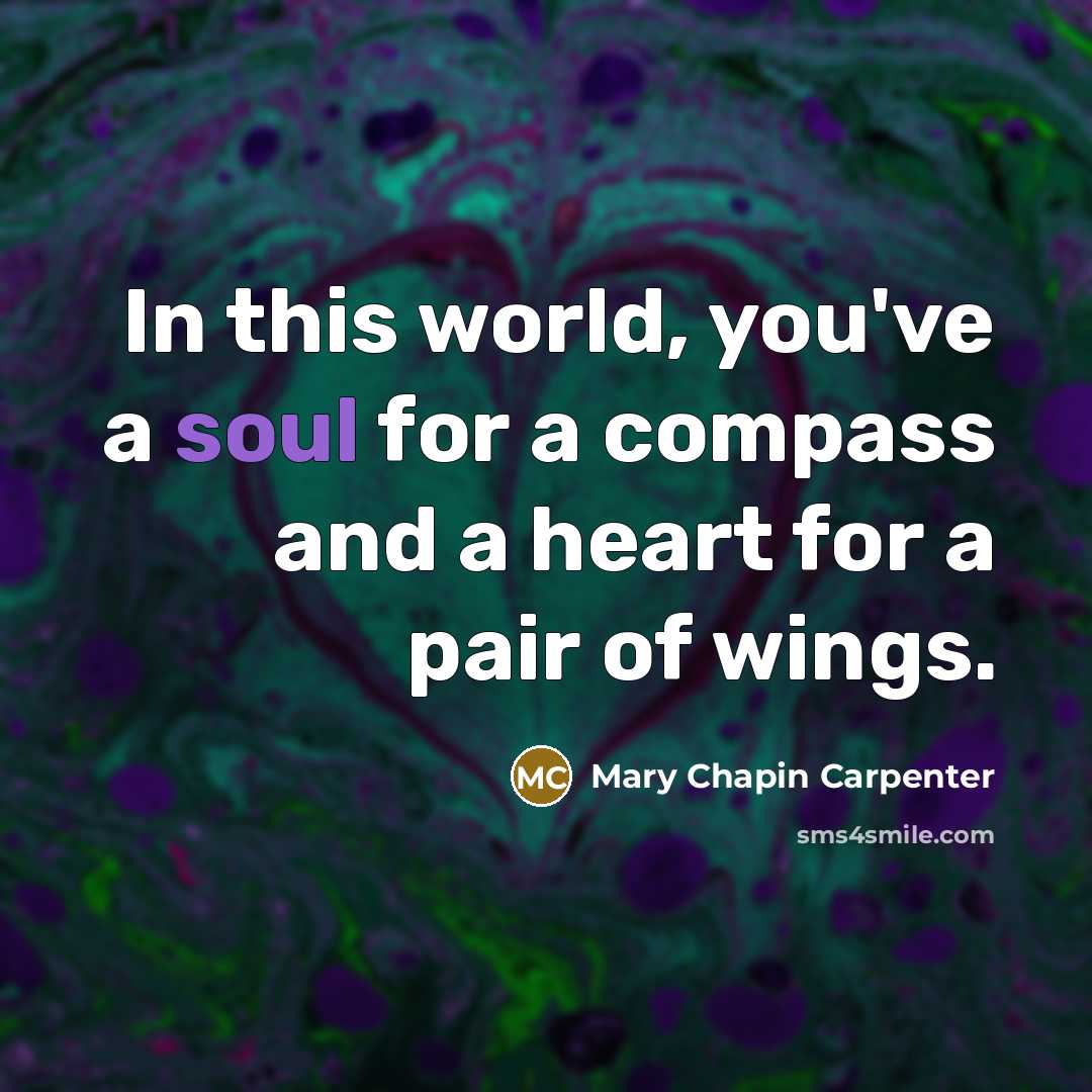 “In this world, you've a soul for a compass and…” quote by Mary Chapin Carpenter