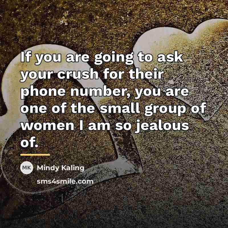 “If you are going to ask your crush for their…” quote by Mindy Kaling