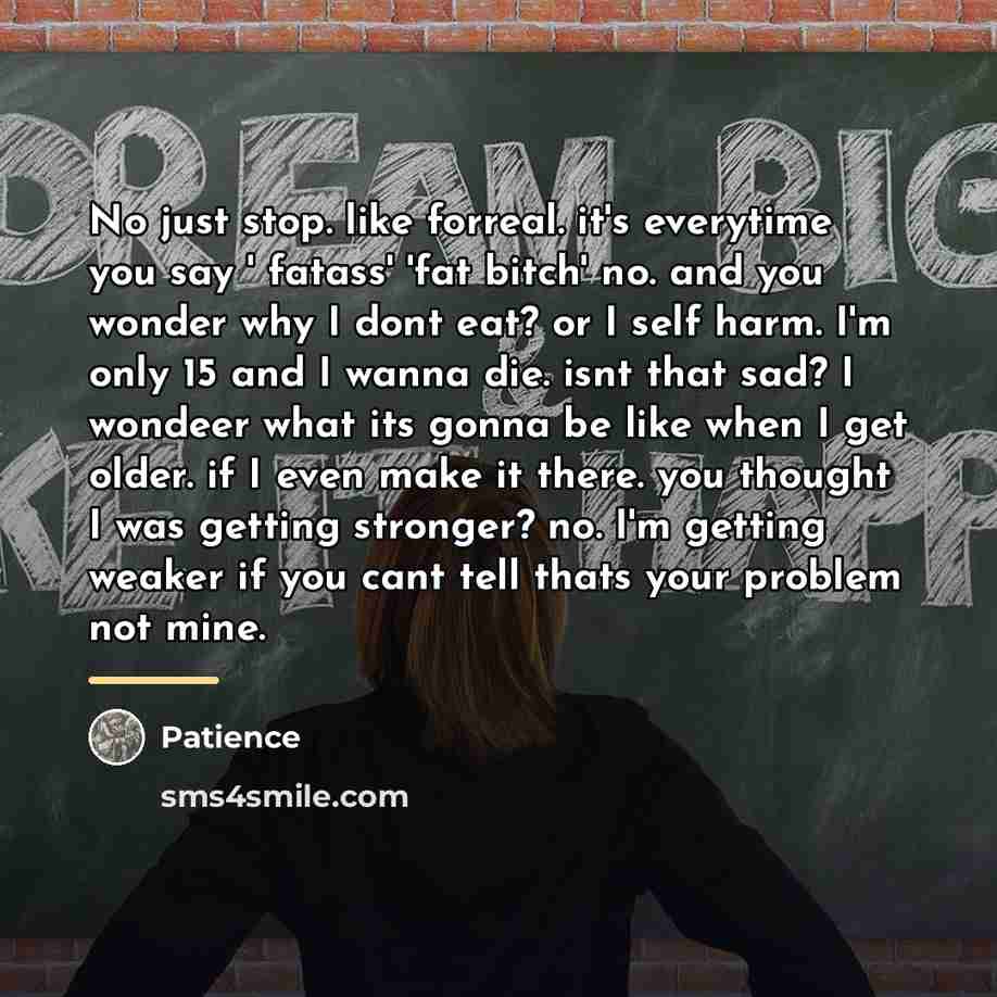 “No just stop. like forreal. it's everytime you say '…” quote by Patience