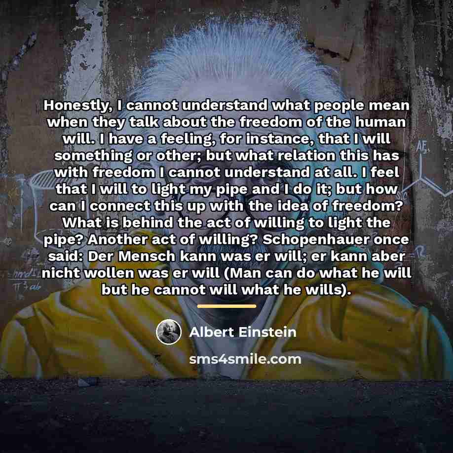 “Honestly, I cannot understand what people mean when they talk…” quote by Albert Einstein