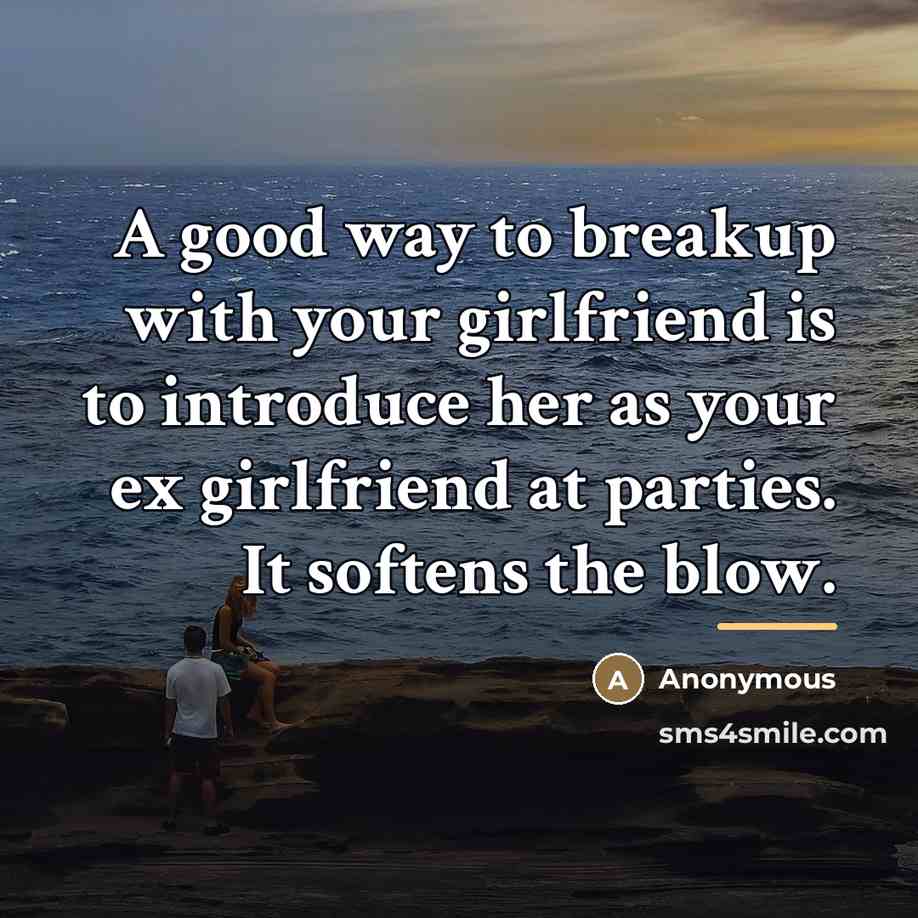 “A good way to breakup with your girlfriend is to…” quote by Anonymous
