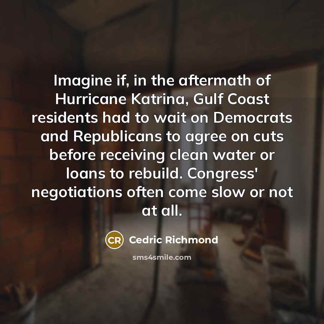 “Imagine if, in the aftermath of Hurricane Katrina, Gulf Coast…” quote by Cedric Richmond