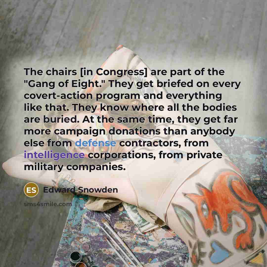 “The chairs [in Congress] are part of the "Gang of…” quote by Edward Snowden