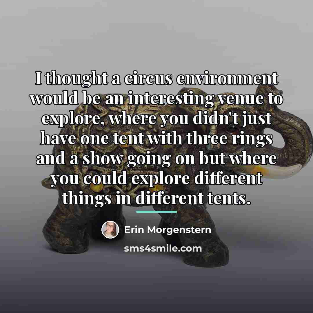 “I thought a circus environment would be an interesting venue…” quote by Erin Morgenstern