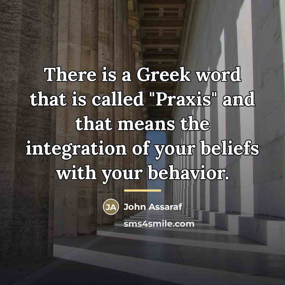“There is a Greek word that is called "Praxis" and…” quote by John Assaraf