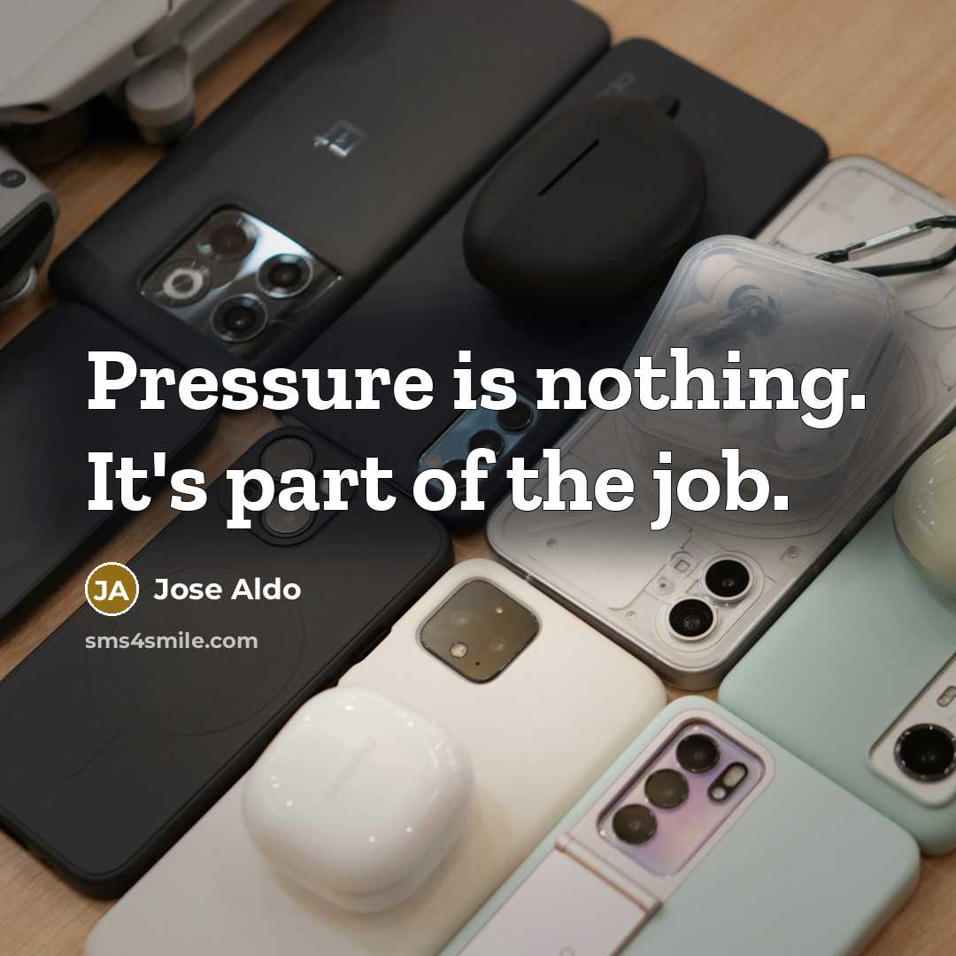 “Pressure is nothing. It's part of the job.…” quote by Jose Aldo
