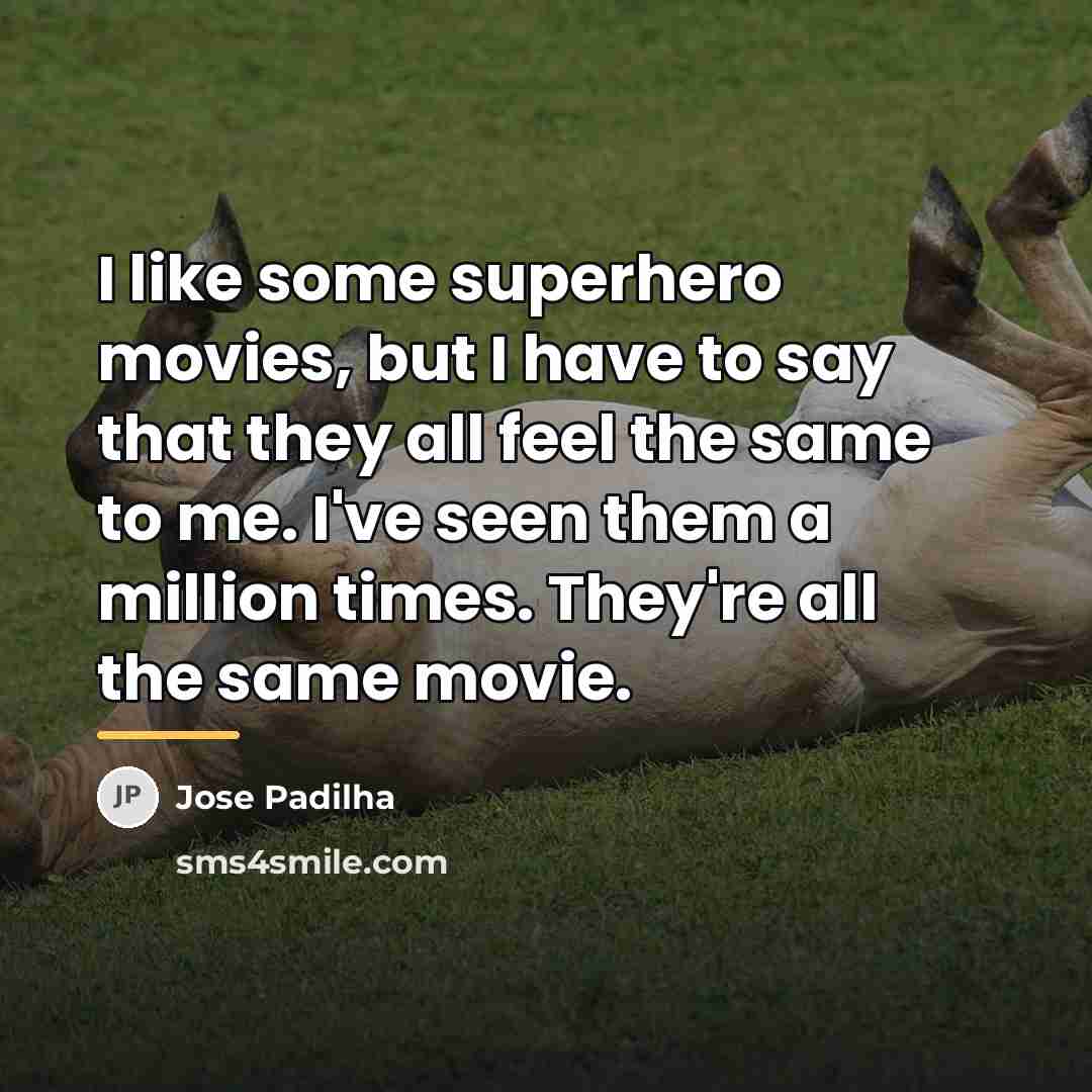 “I like some superhero movies, but I have to say…” quote by Jose Padilha