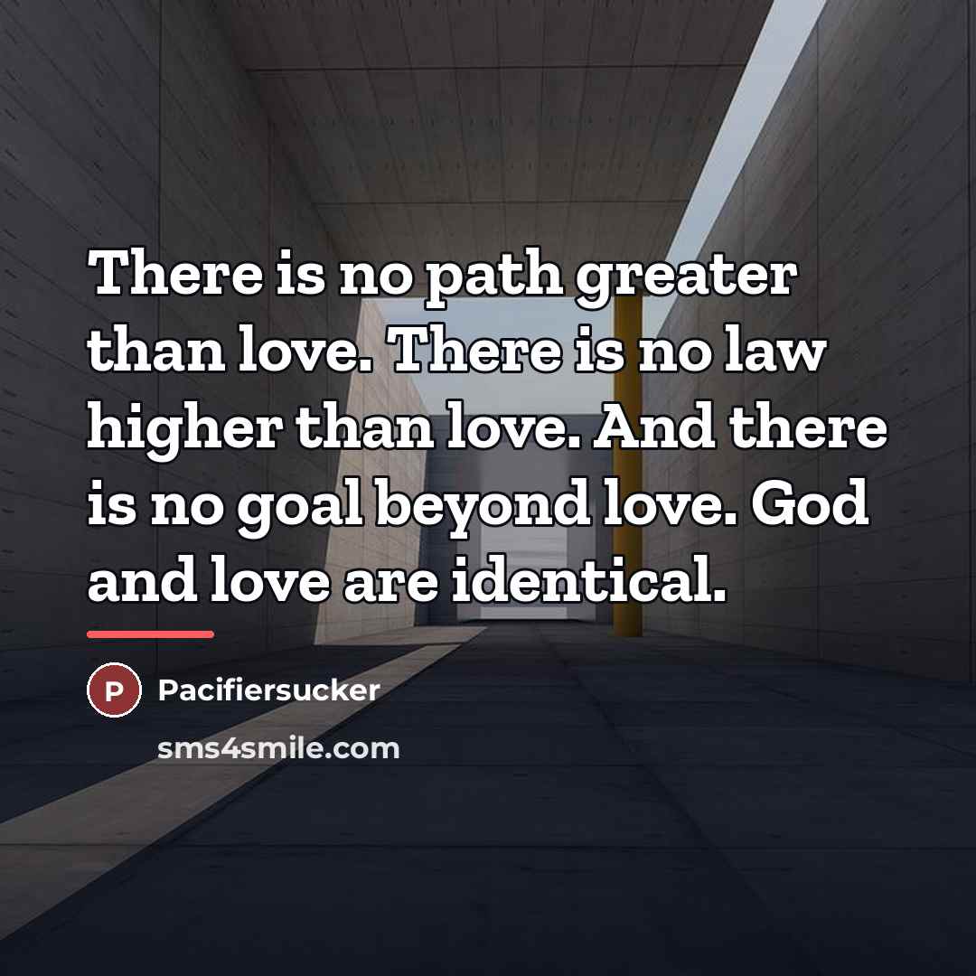 “There is no path greater than love. There is no…” quote by Pacifiersucker