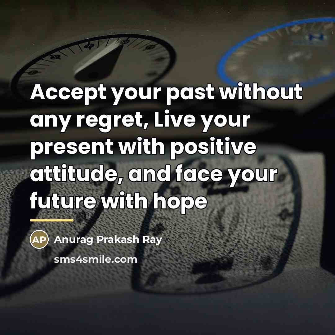 “Accept your past without any regret, Live your present with…” quote by Anurag Prakash Ray
