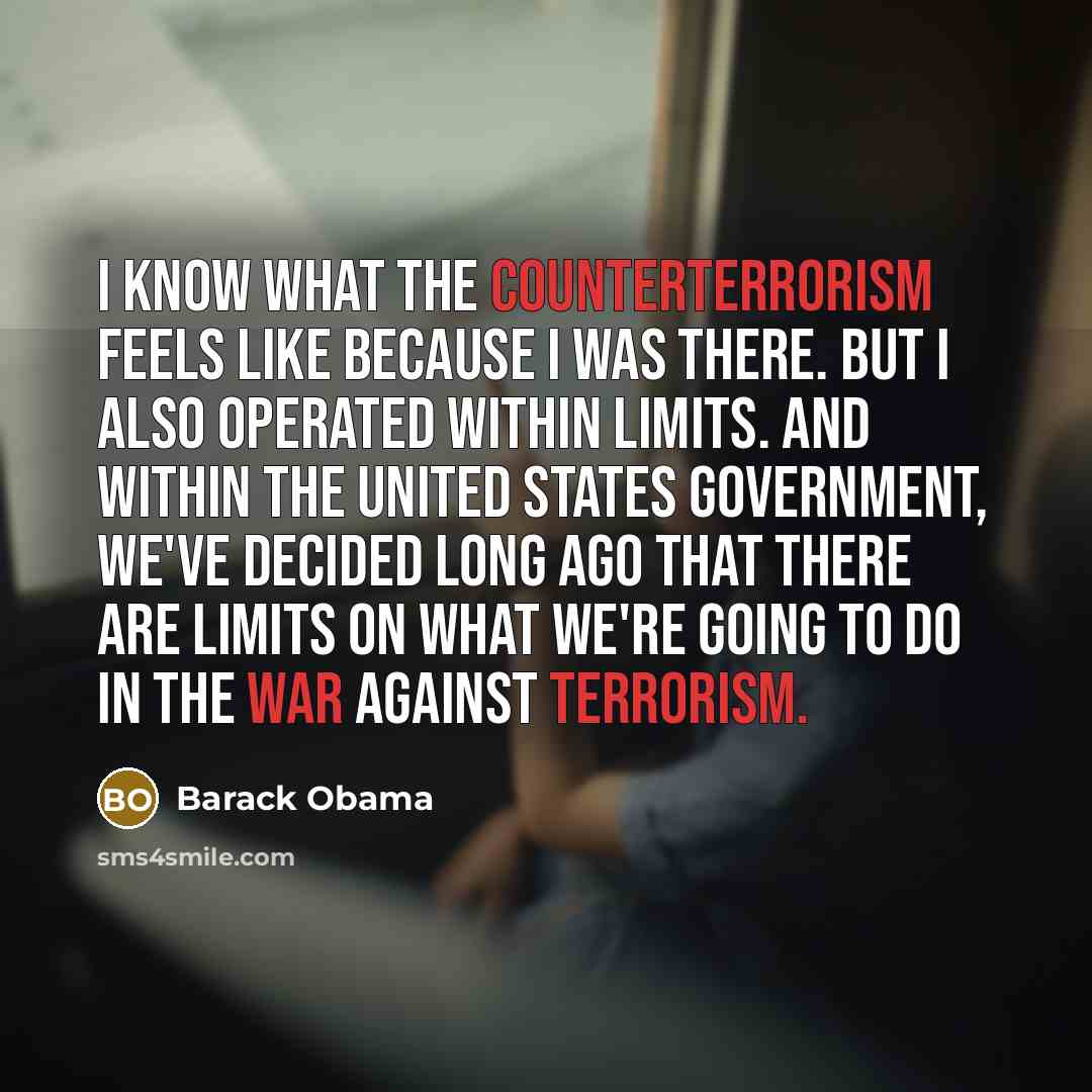 “I know what the counterterrorism feels like because I was there. But I also operated within limits. And within the United States government, we've decided long ago that there are limits on what we're going to do in the war against terrorism.” quote by Barack Obama