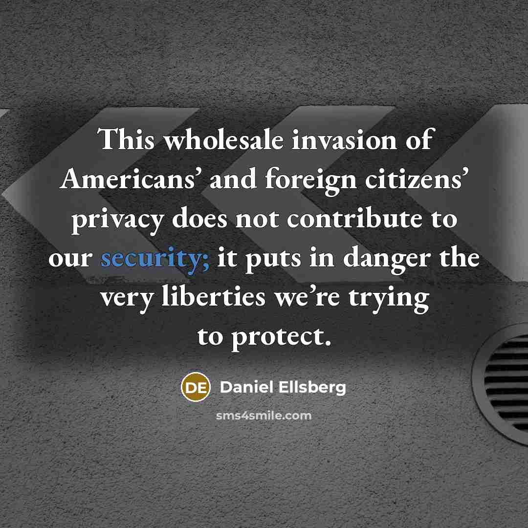 “This wholesale invasion of Americans’ and foreign citizens’ privacy does…” quote by Daniel Ellsberg