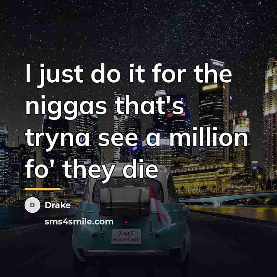 “I just do it for the niggas that's tryna see…” quote by Drake