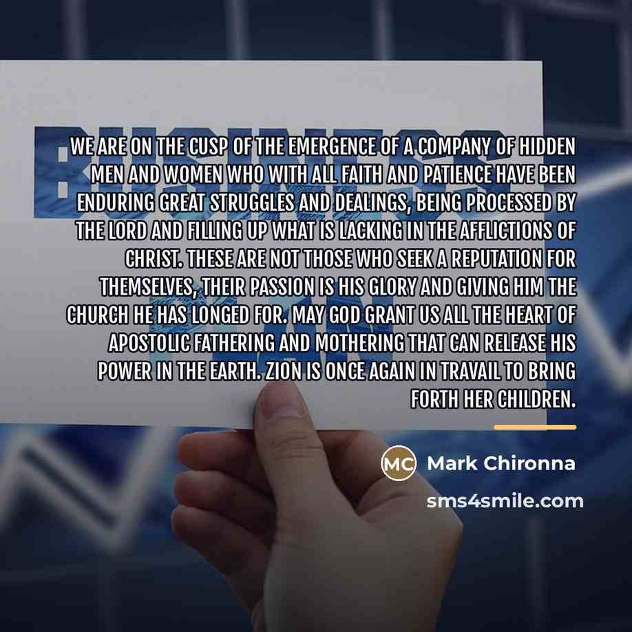 “We are on the cusp of the emergence of a…” quote by Mark Chironna
