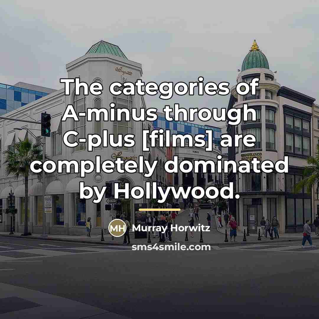 “The categories of A-minus through C-plus [films] are completely dominated…” quote by Murray Horwitz