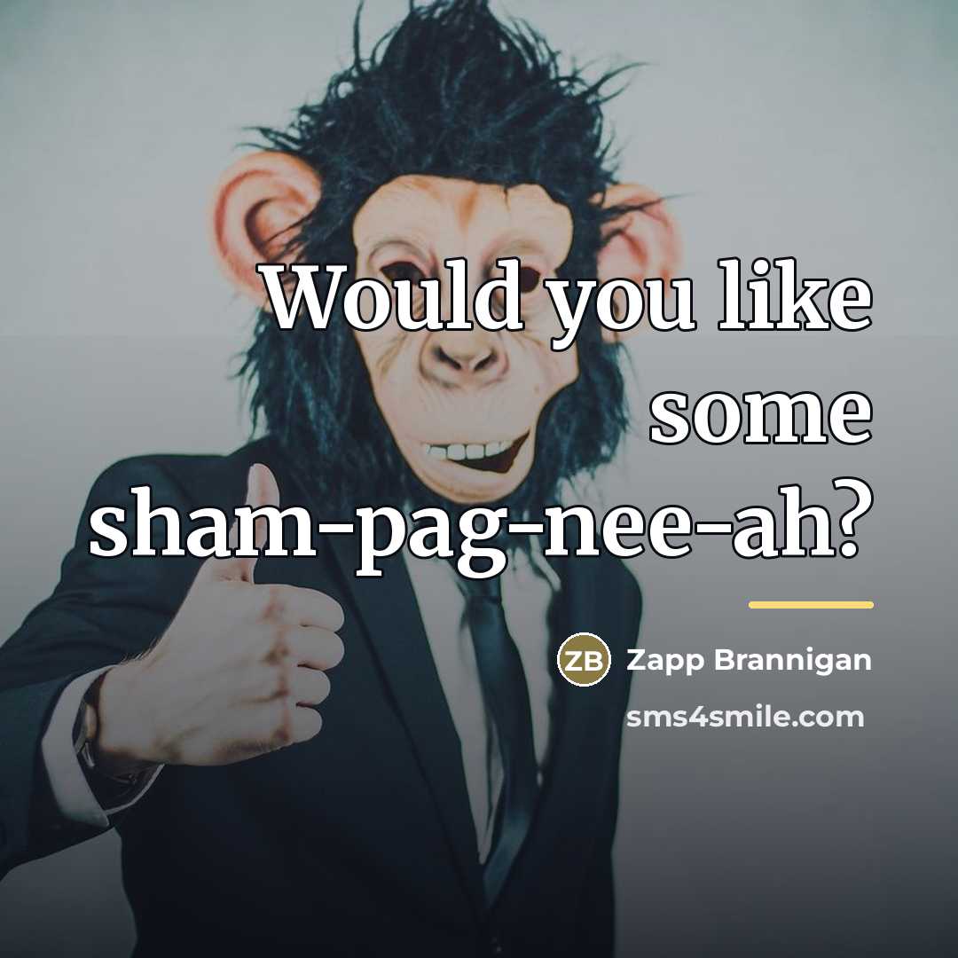 “Would you like some sham-pag-nee-ah?…” quote by Zapp Brannigan