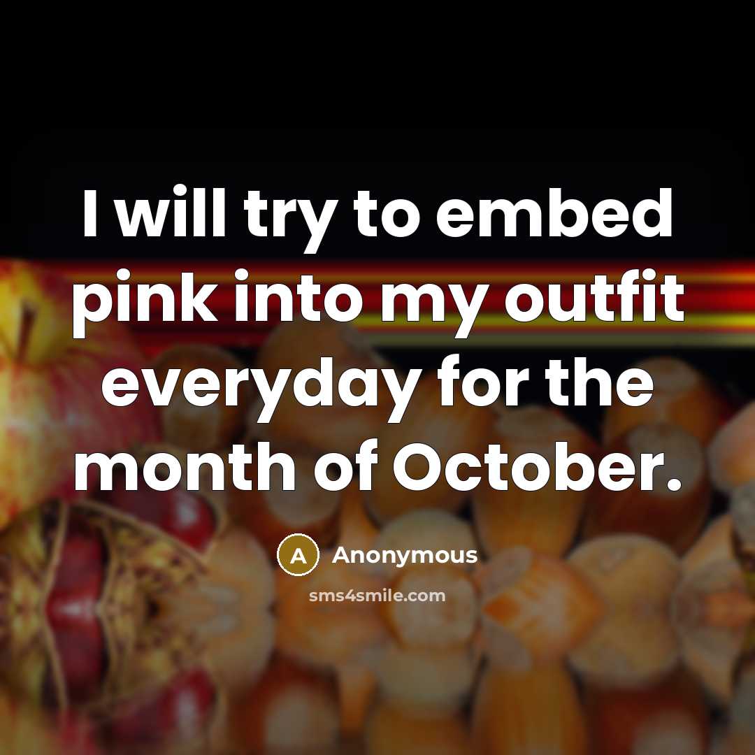 “I will try to embed pink into my outfit everyday…” quote by Anonymous