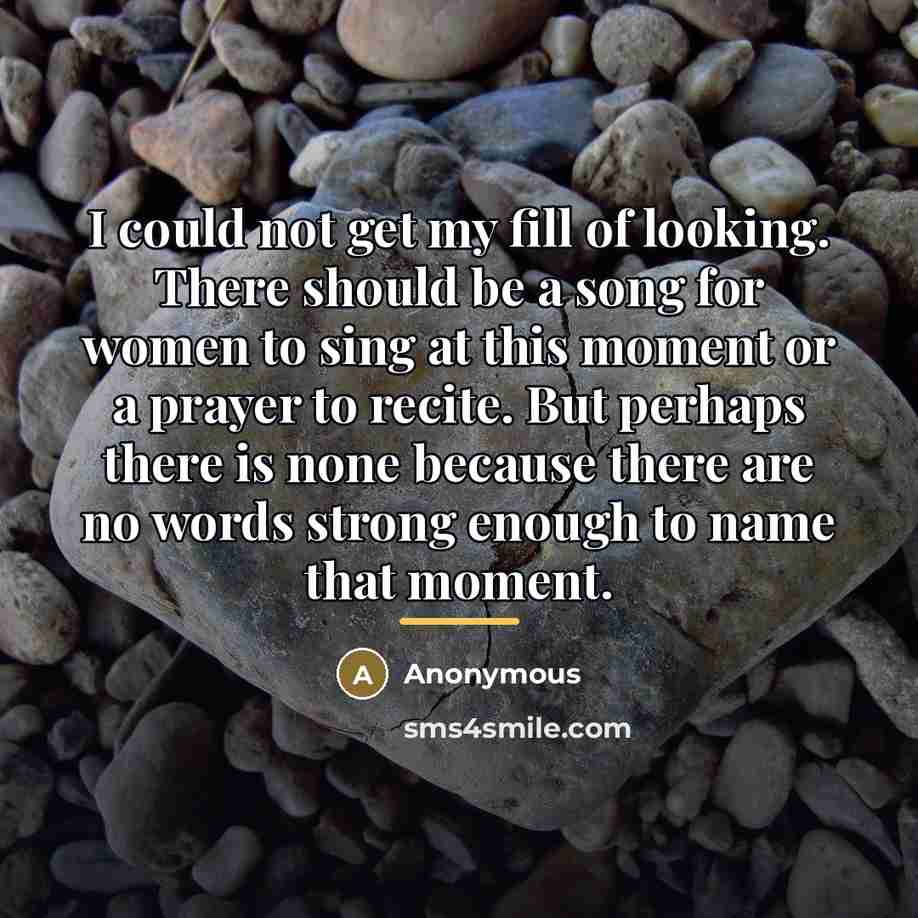 “I could not get my fill of looking. There should…” quote by Anonymous