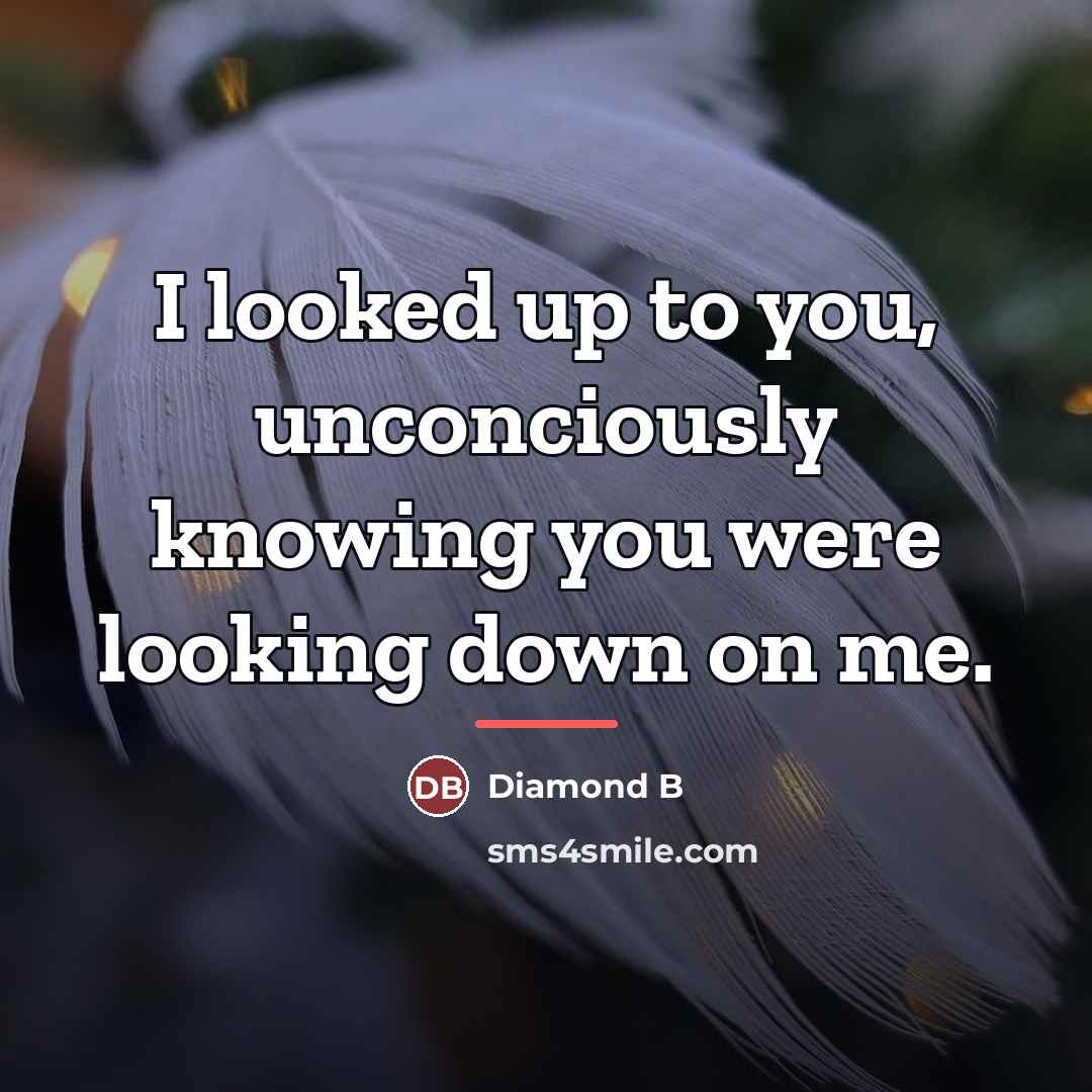 “I looked up to you, unconciously knowing you were looking…” quote by Anonymous