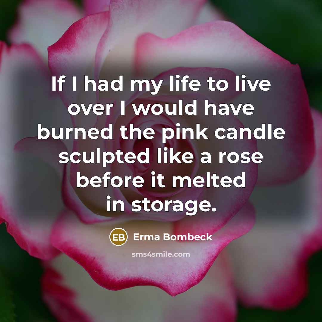 “If I had my life to live over I would…” quote by Erma Bombeck