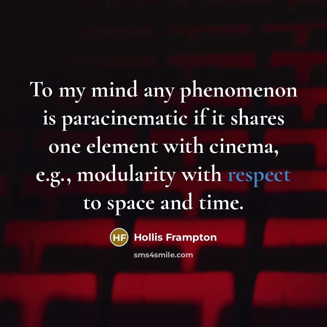 “To my mind any phenomenon is paracinematic if it shares…” quote by Hollis Frampton