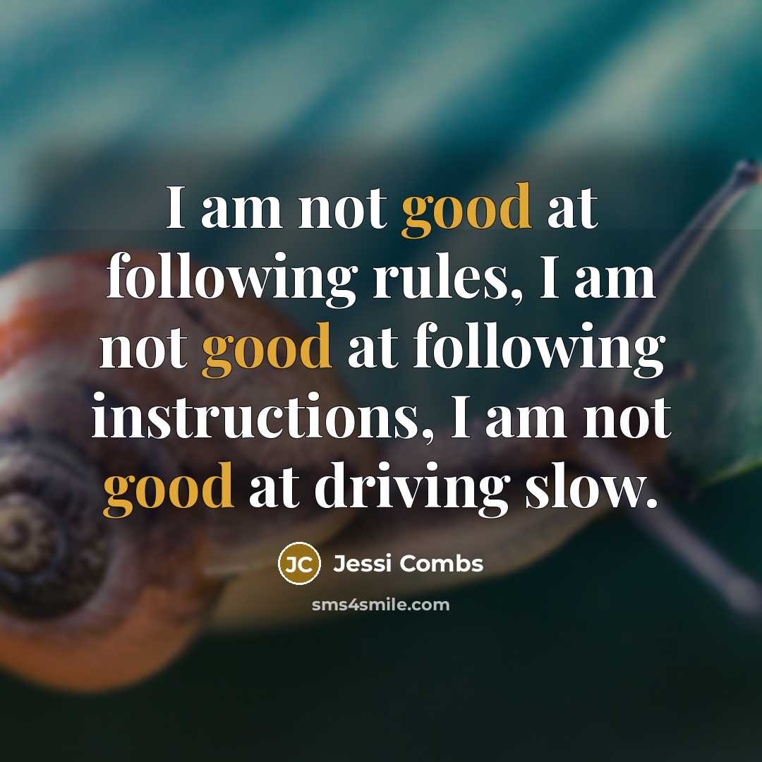 “I am not good at following rules, I am not…” quote by Jessi Combs