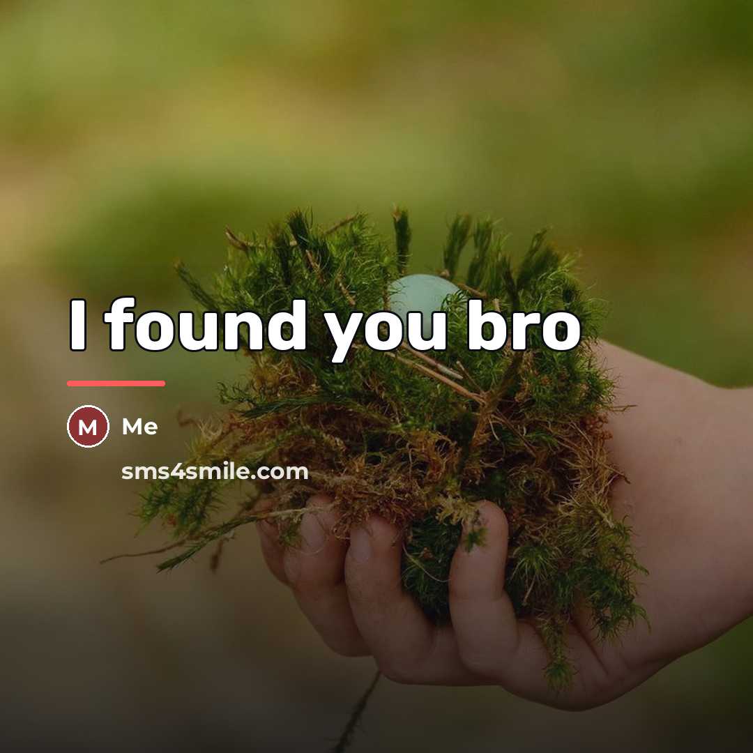 “I found you bro…” quote by Me