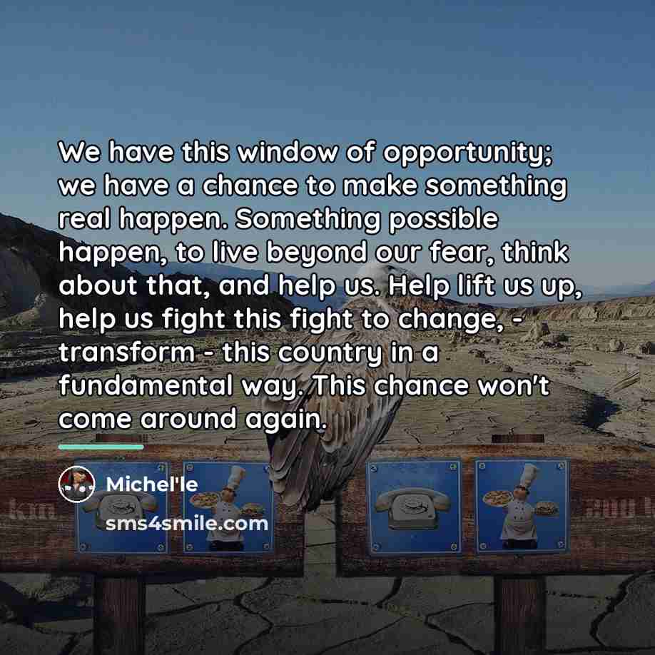 “We have this window of opportunity; we have a chance…” quote by Michel'le