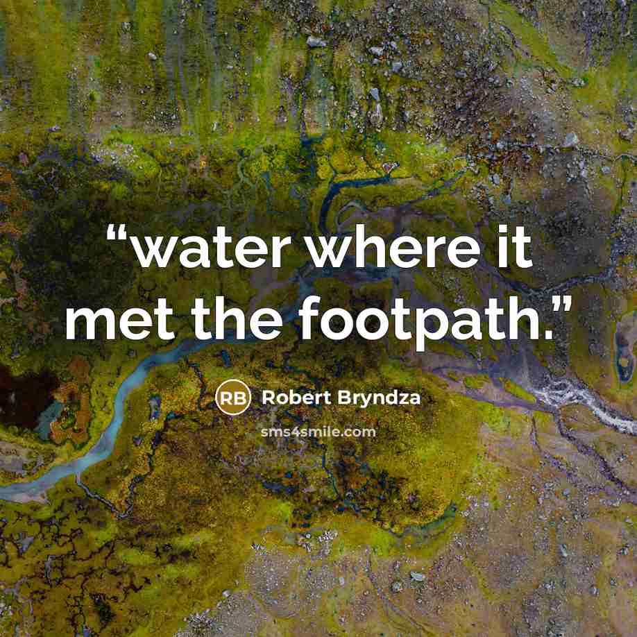 “water where it met the footpath.” quote by Robert Bryndza