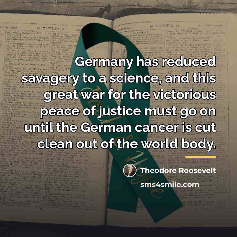 “Germany has reduced savagery to a science, and this great…” quote by Theodore Roosevelt