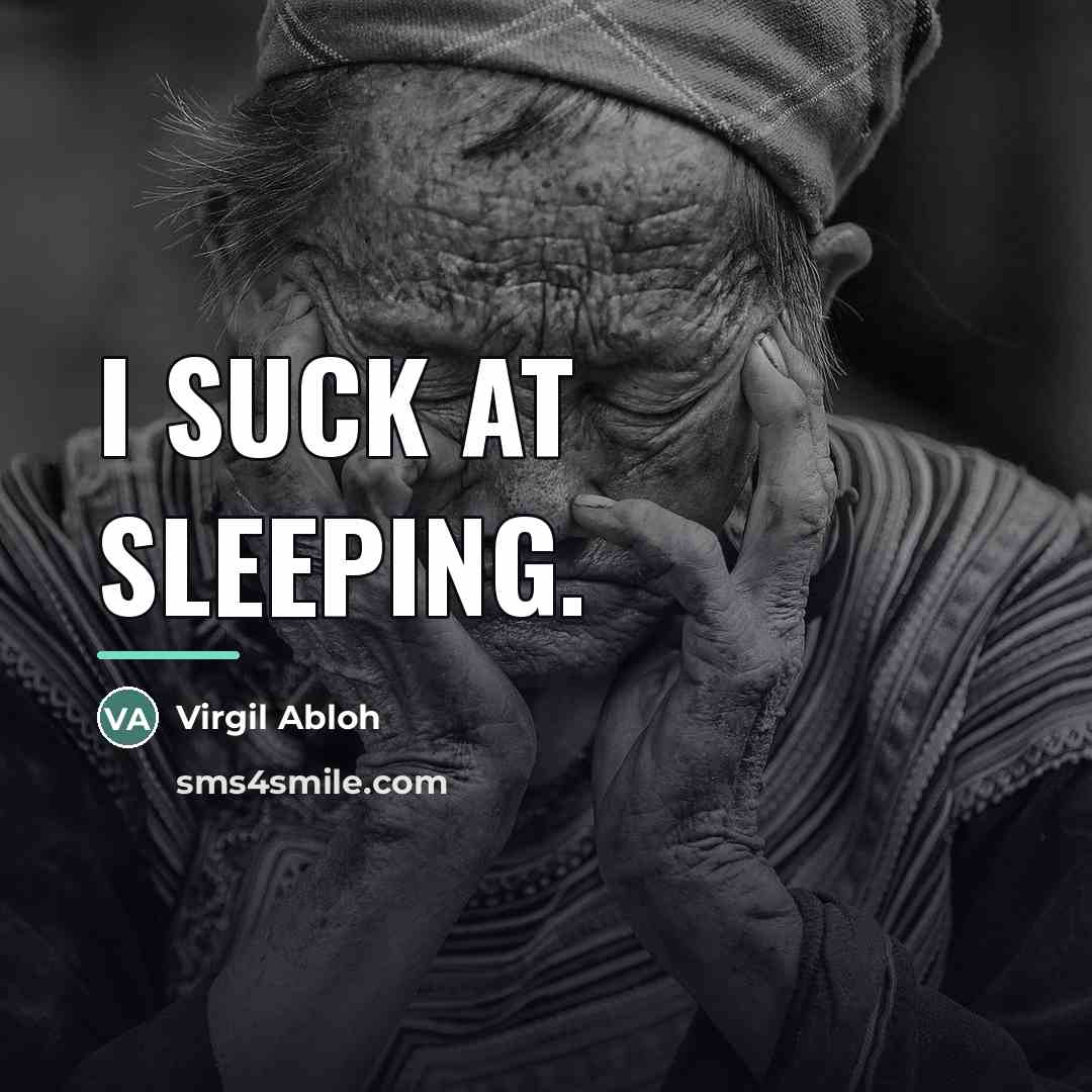 “I suck at sleeping.…” quote by Virgil Abloh