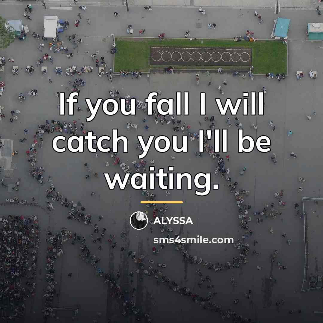 “If you fall I will catch you I'll be waiting.…” quote by ALYSSA