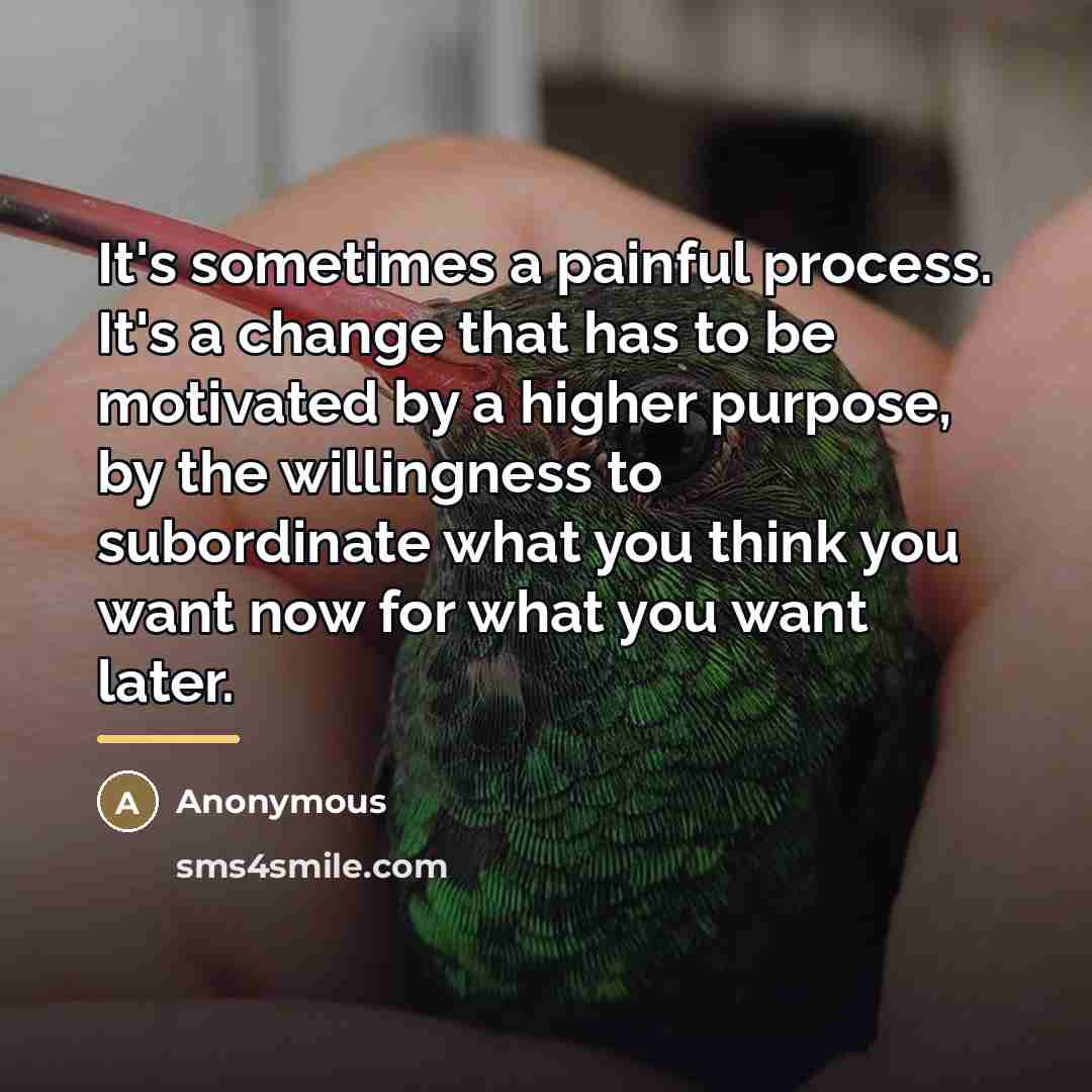 “It's sometimes a painful process. It's a change that has…” quote by Anonymous