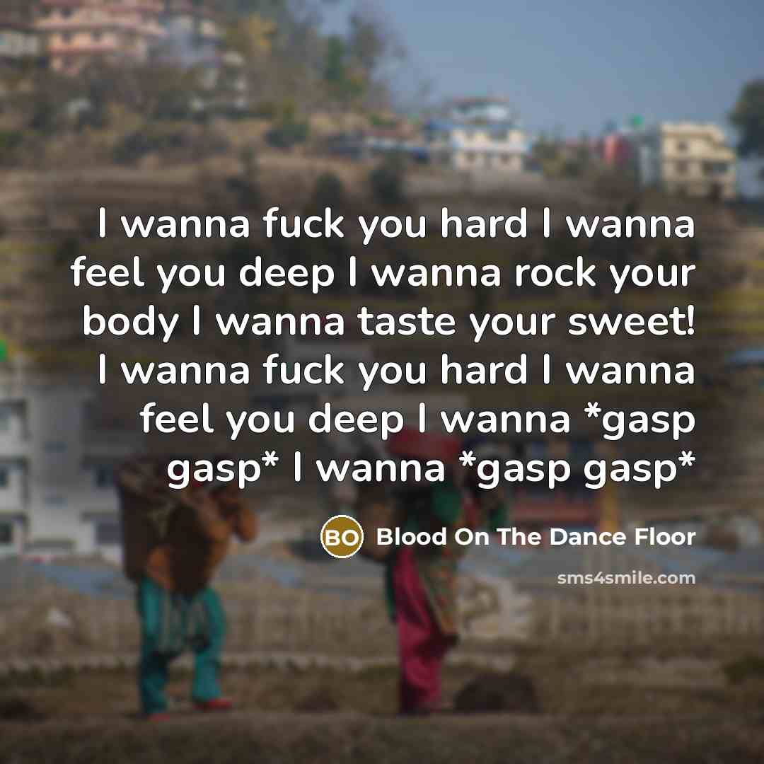 “I wanna fuck you hard I wanna feel you deep I wanna rock your body I wanna taste your sweet! I wanna fuck you hard I wanna feel you deep I wanna *gasp gasp* I wanna *gasp gasp*” quote by Blood On The Dance Floor