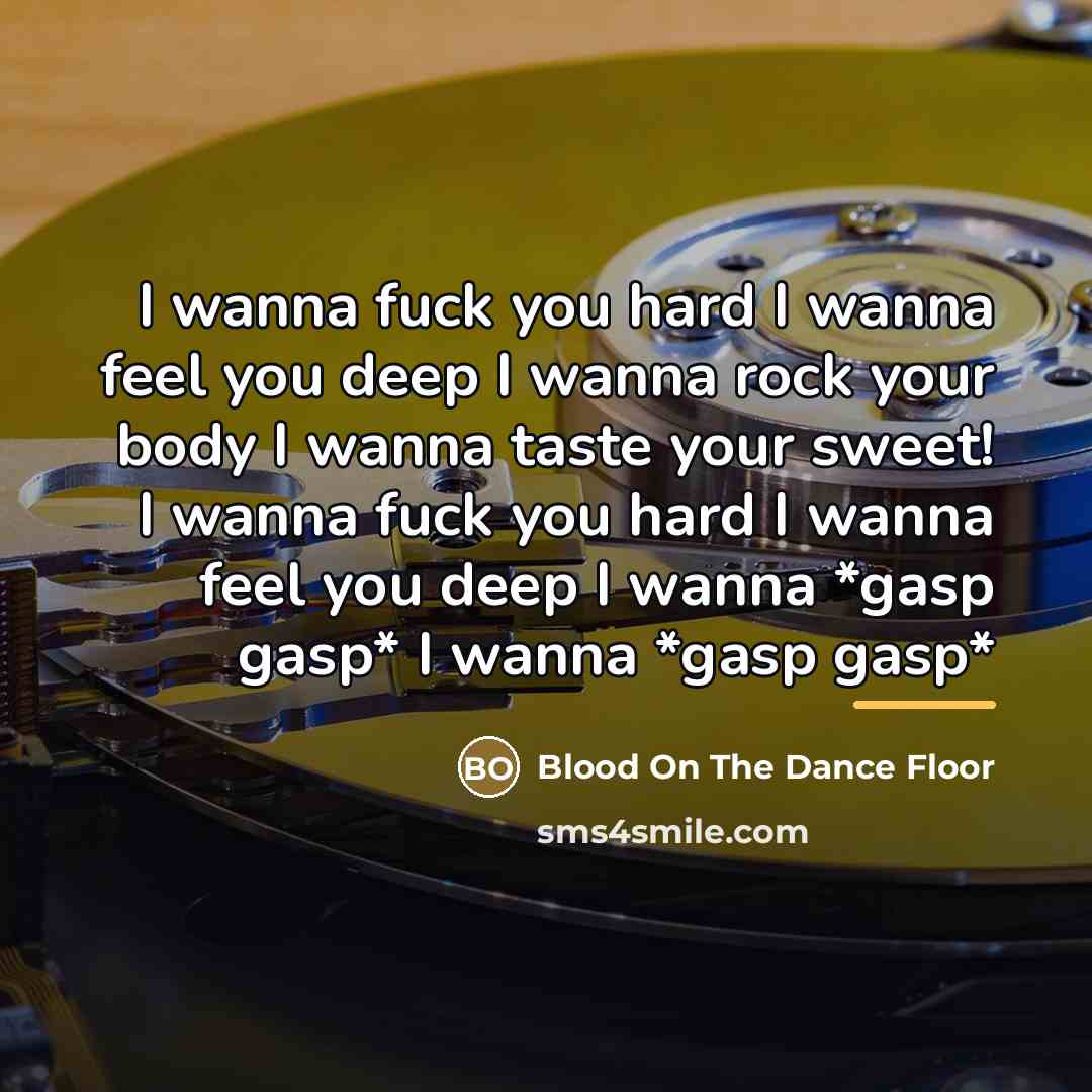 “I wanna fuck you hard I wanna feel you deep…” quote by Blood On The Dance Floor