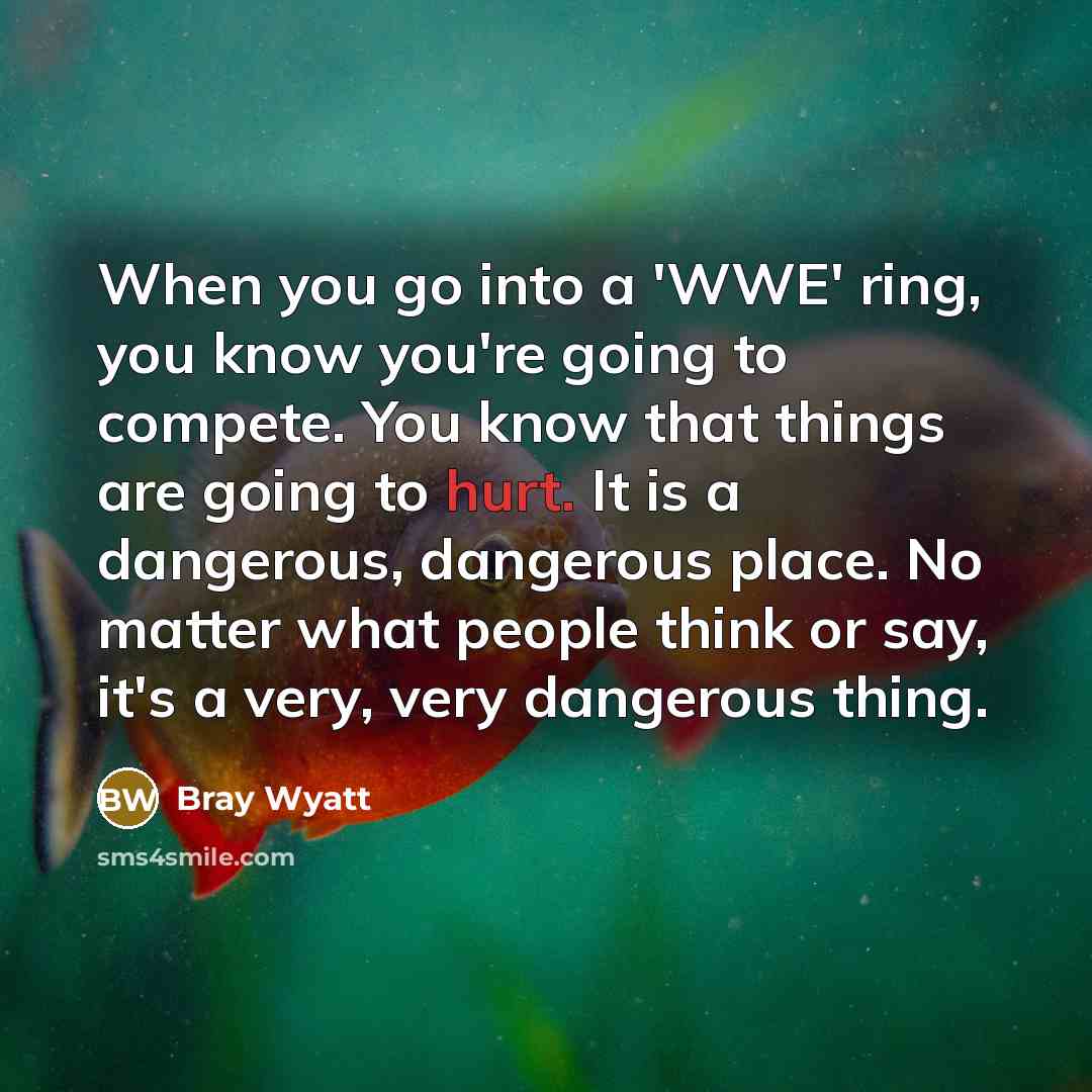 “When you go into a 'WWE' ring, you know you're…” quote by Bray Wyatt