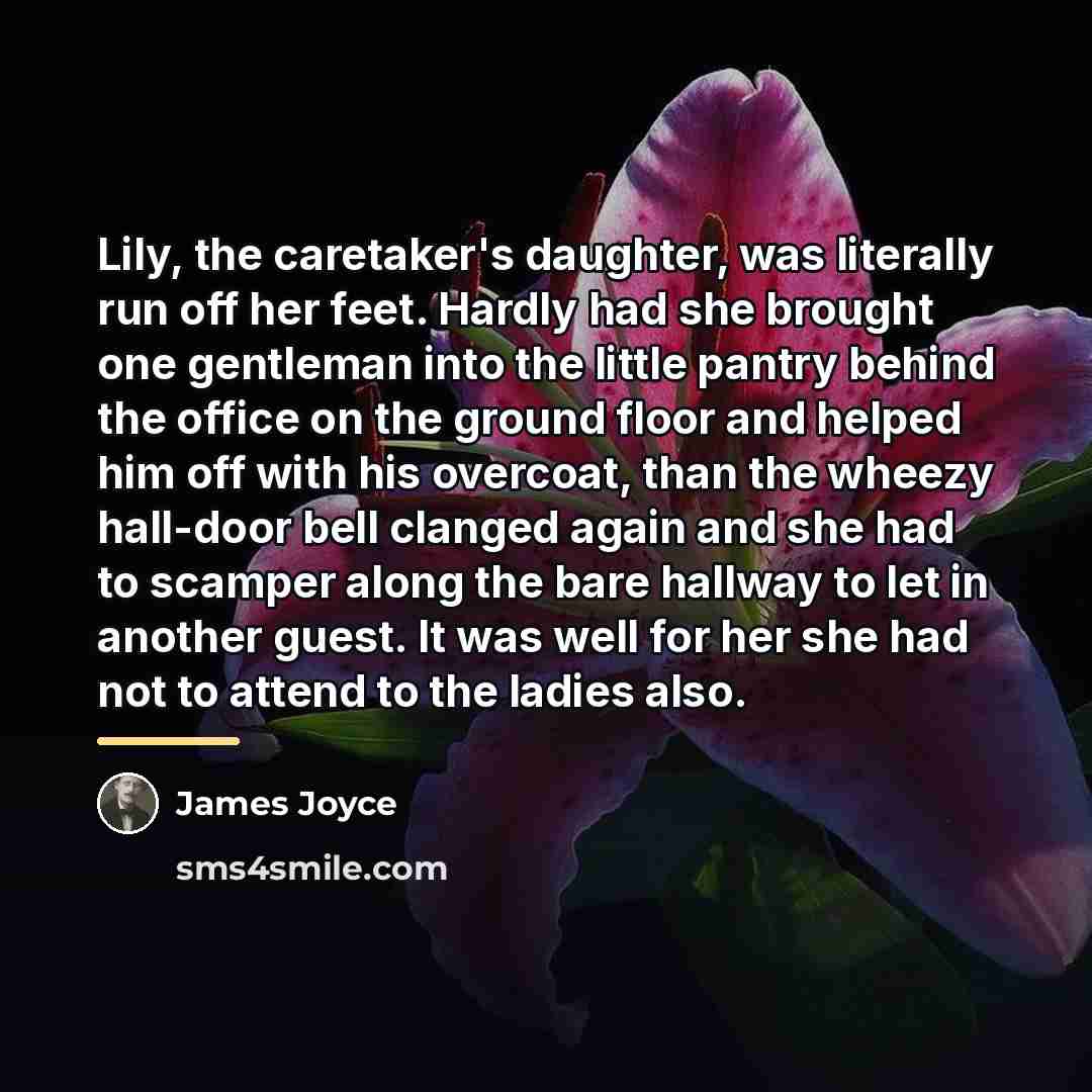 “Lily, the caretaker's daughter, was literally run off her feet.…” quote by James Joyce