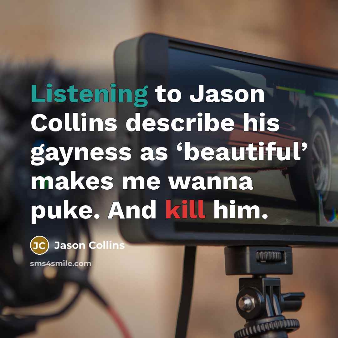 “Listening to Jason Collins describe his gayness as ‘beautiful’ makes…” quote by Jason Collins