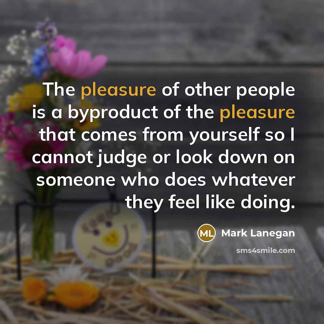 “The pleasure of other people is a byproduct of the…” quote by Mark Lanegan