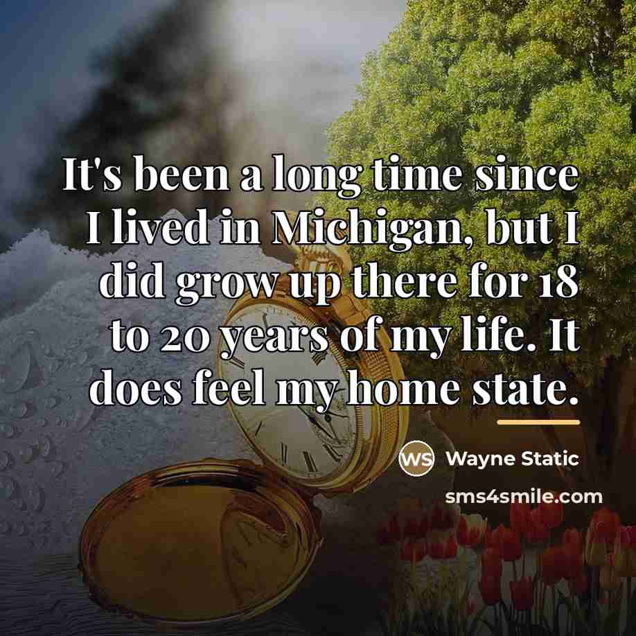 “It's been a long time since I lived in Michigan,…” quote by Wayne Static