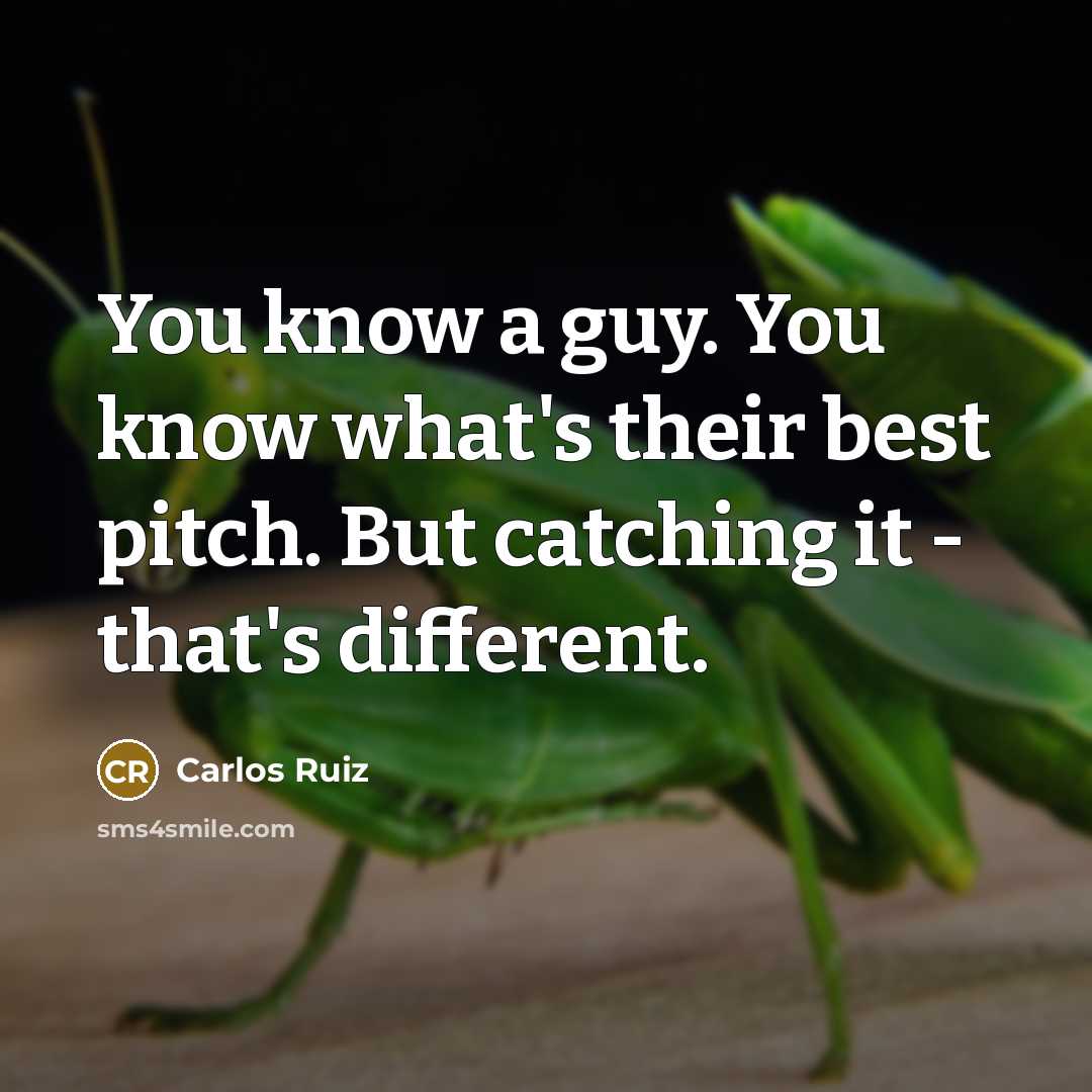 “You know a guy. You know what's their best pitch.…” quote by Carlos Ruiz