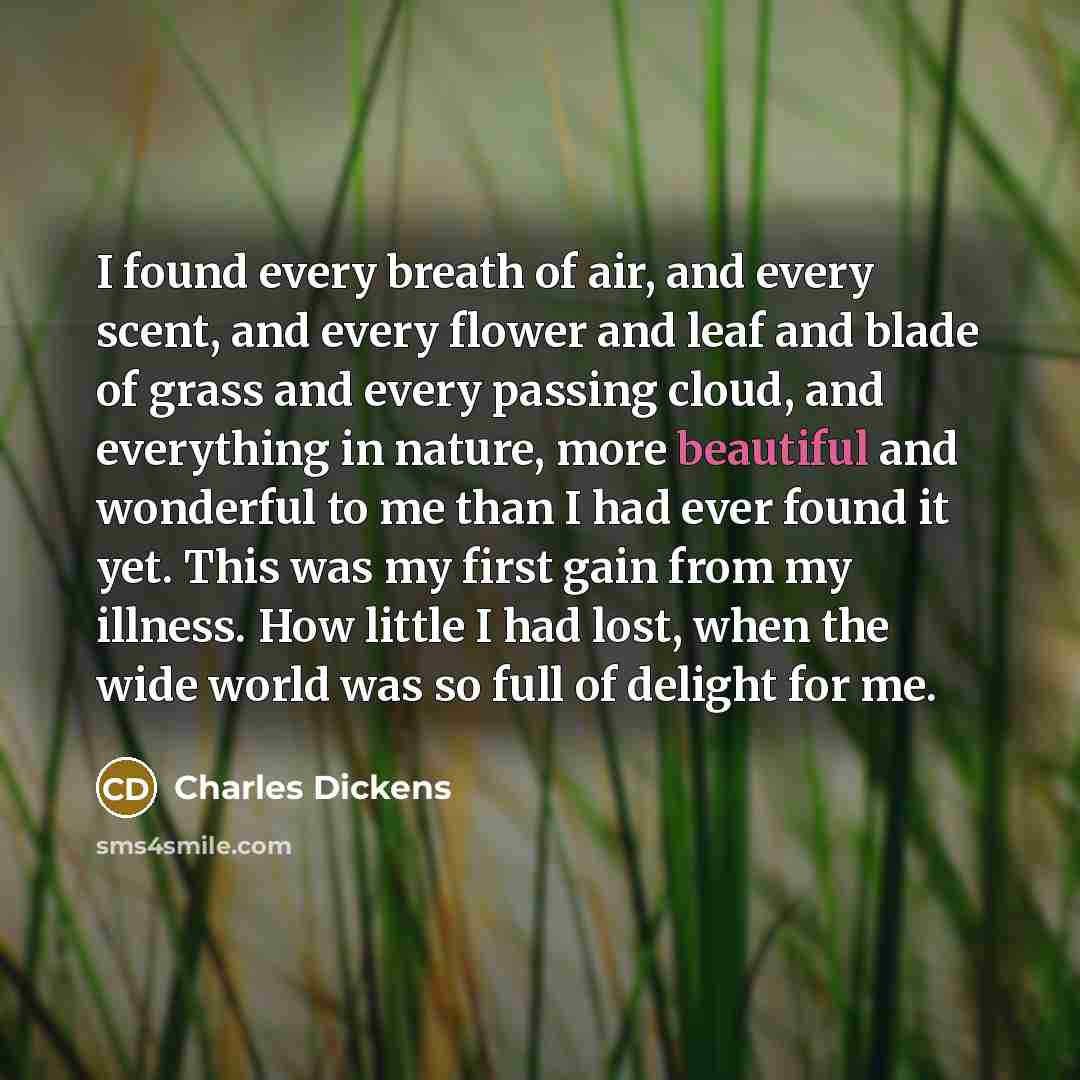 “I found every breath of air, and every scent, and…” quote by Charles Dickens