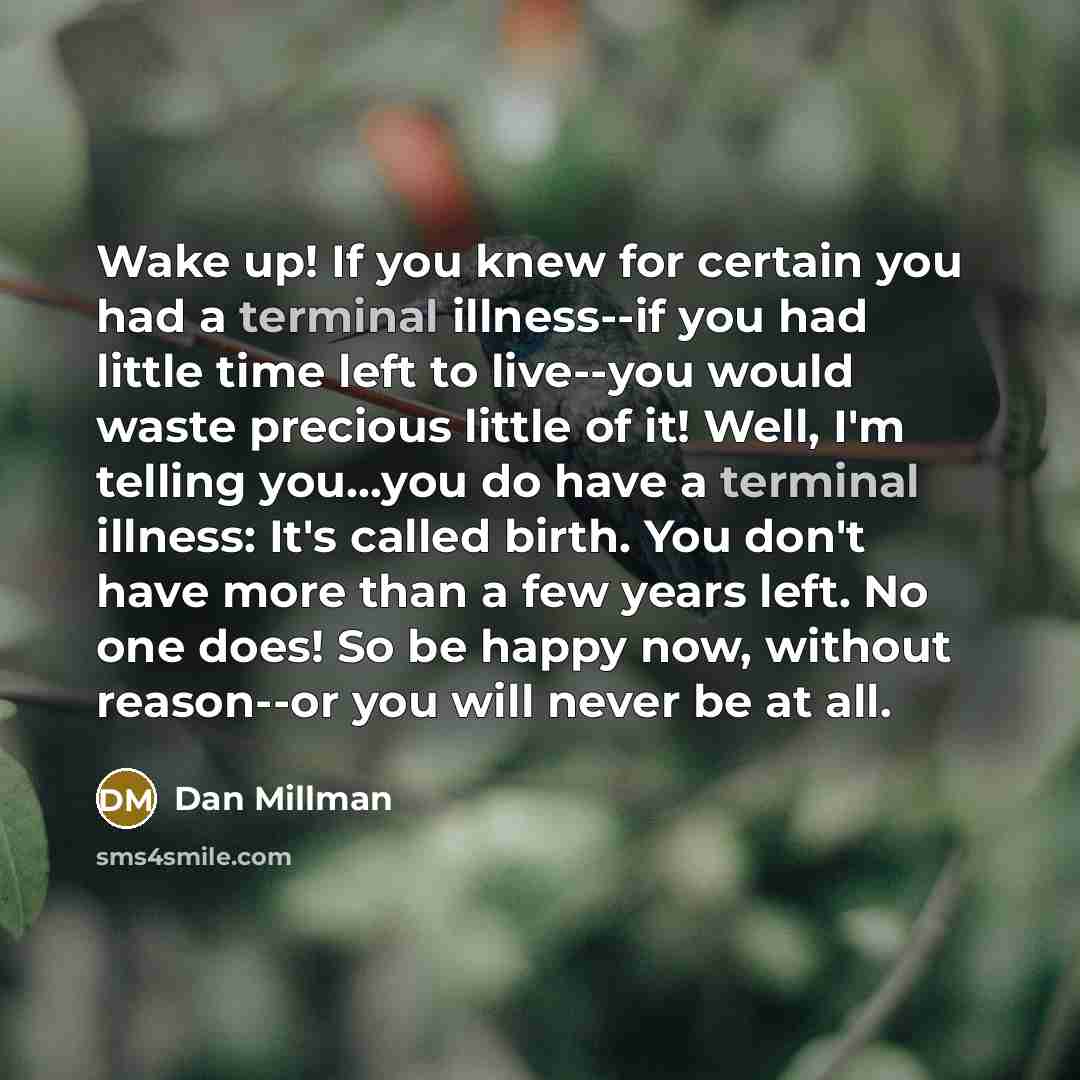 “Wake up! If you knew for certain you had a…” quote by Dan Millman