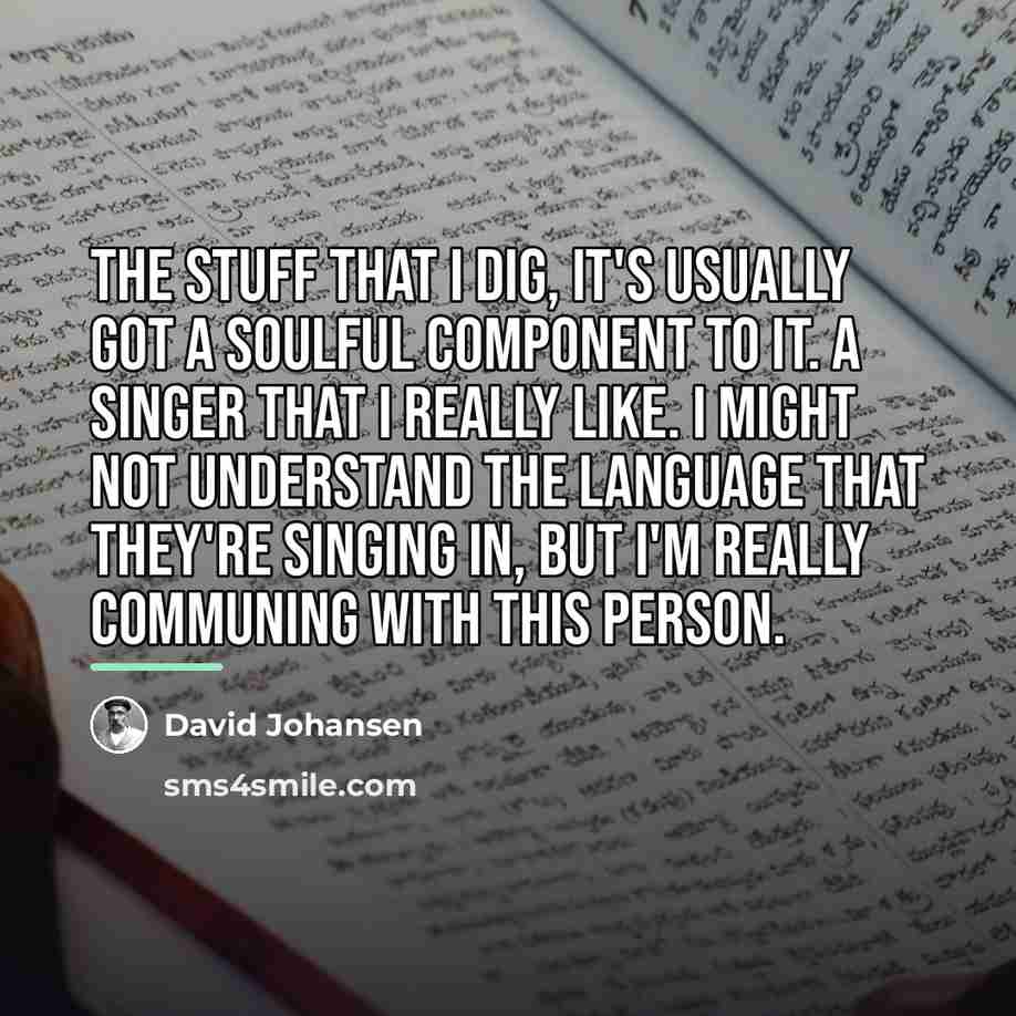 “The stuff that I dig, it's usually got a soulful…” quote by David Johansen