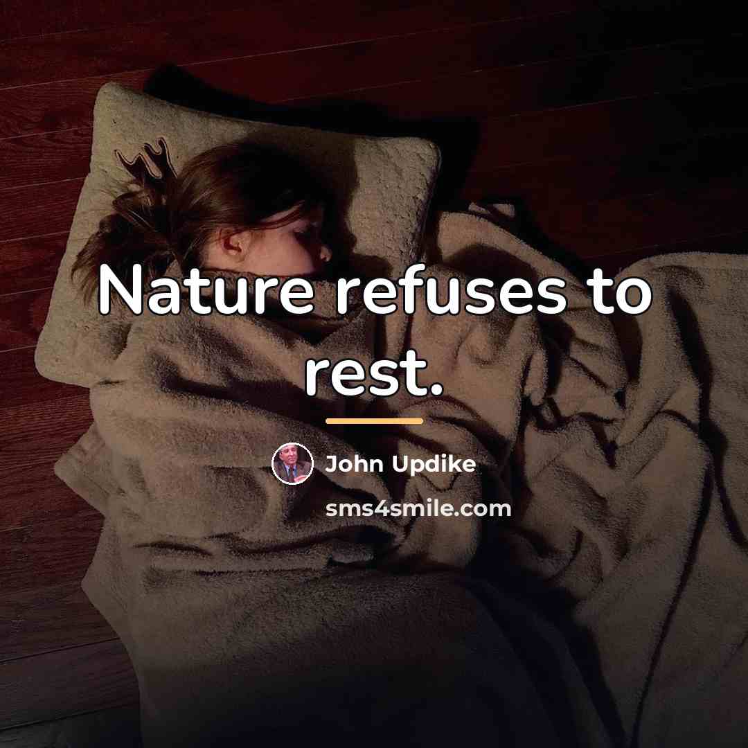 “Nature refuses to rest.…” quote by John Updike