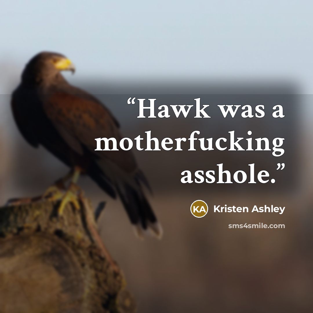 “Hawk was a motherfucking asshole.” quote by Kristen Ashley