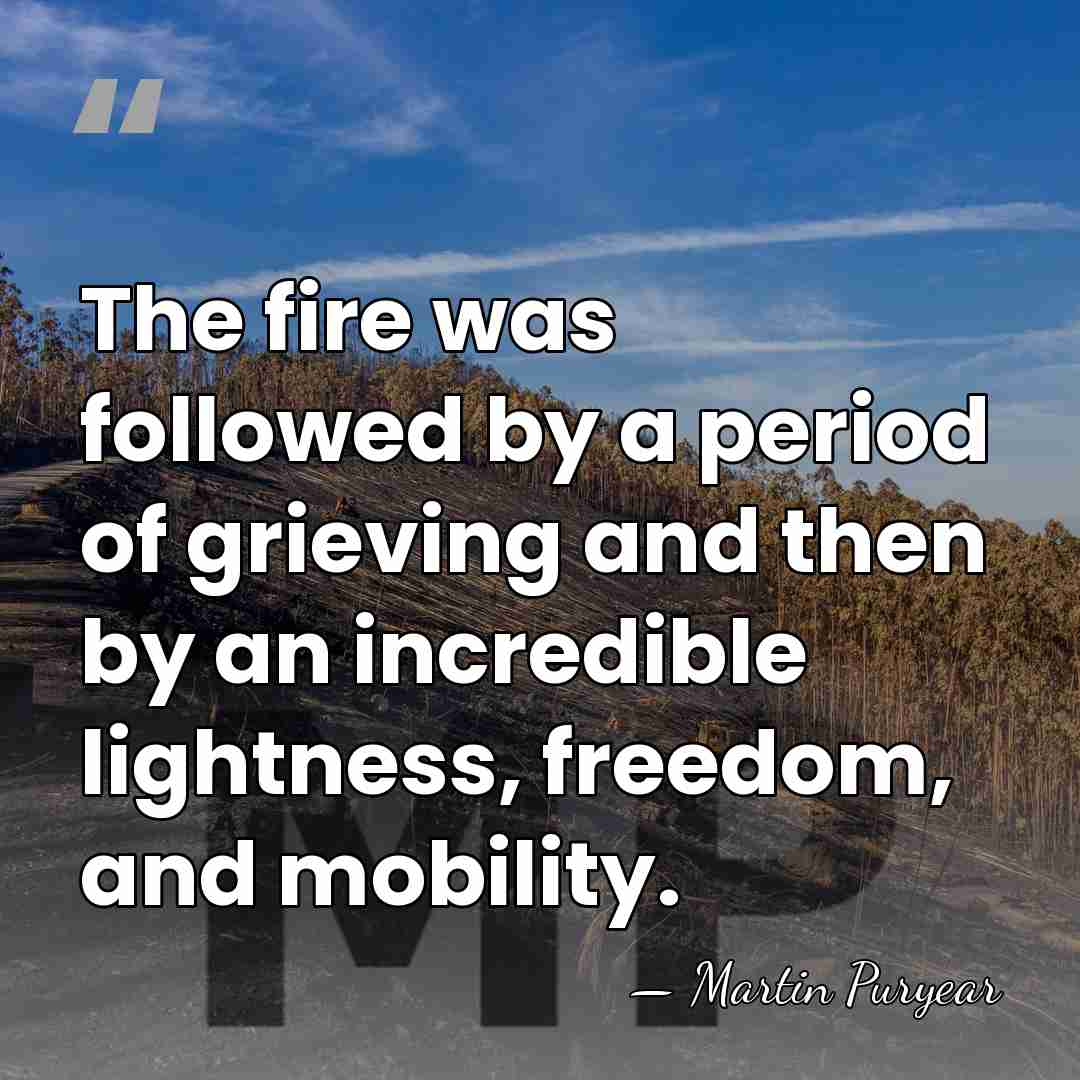 The fire was followed by a period of grieving and then by&hellip; - Martin Puryear