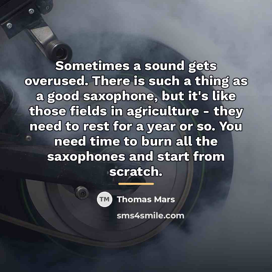 “Sometimes a sound gets overused. There is such a thing…” quote by Thomas Mars