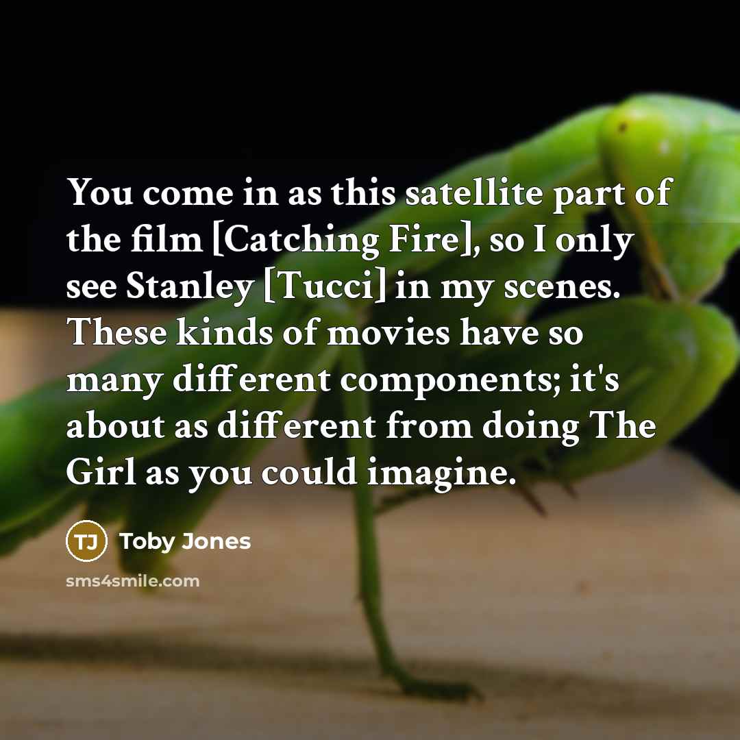 “You come in as this satellite part of the film…” quote by Toby Jones