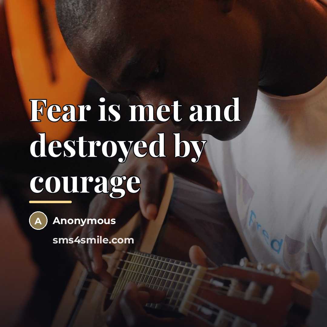 “Fear is met and destroyed by courage…” quote by Anonymous